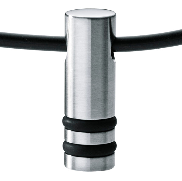 Schmuckanhänger ZYLINDER Edelstahl mit zwei Kautschukringen