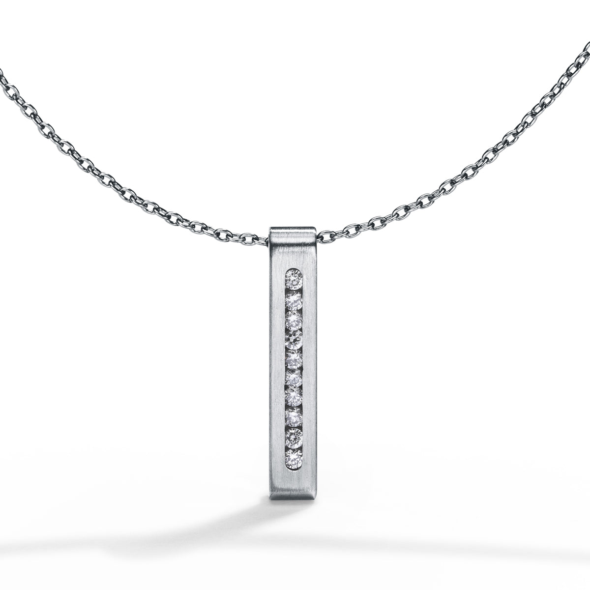 Diamantcollier mit 10 Brillanten, TW VS, DELICIOUS auf Seil oder Ankerkette
