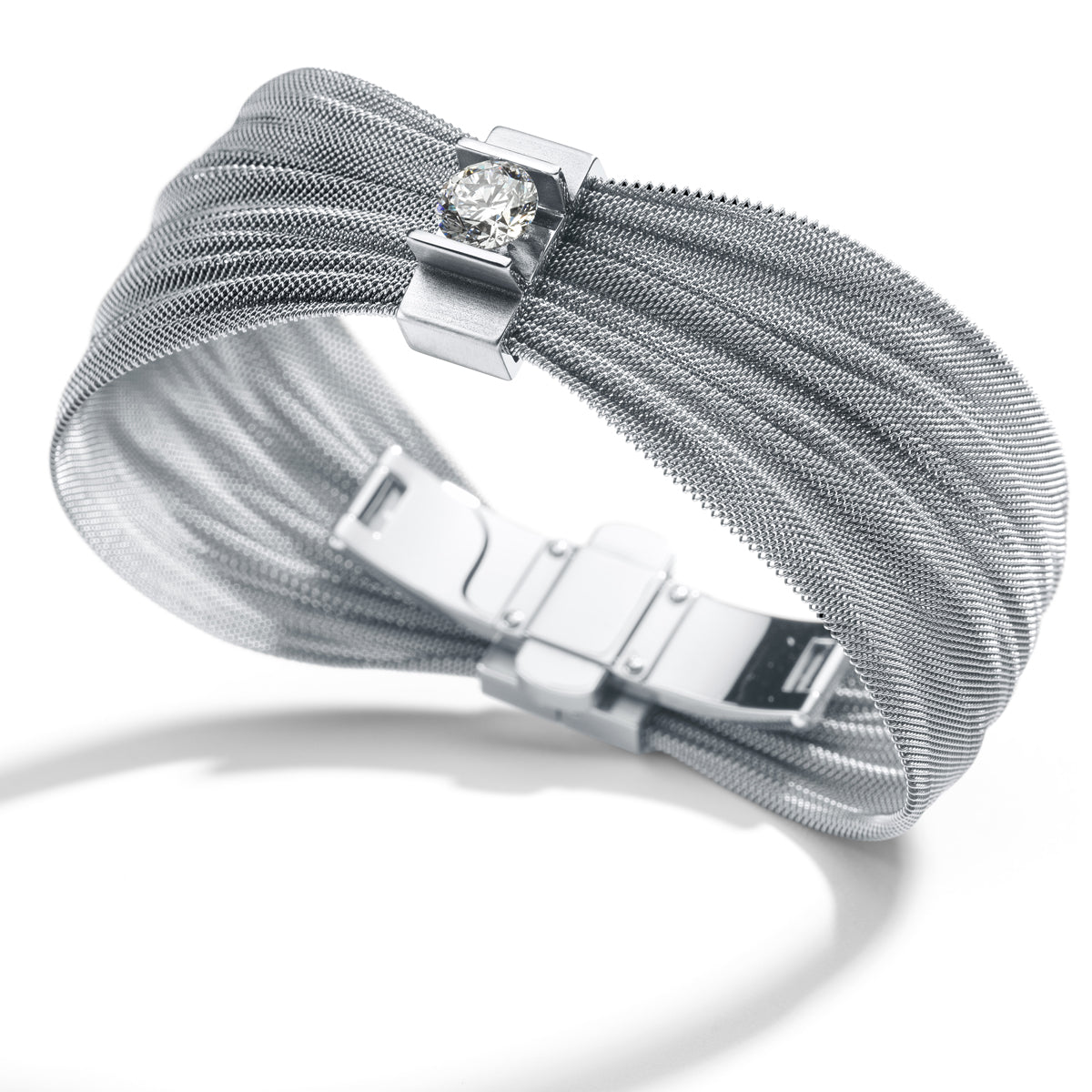Armband Milanese mit ONE Carat Lab diamond