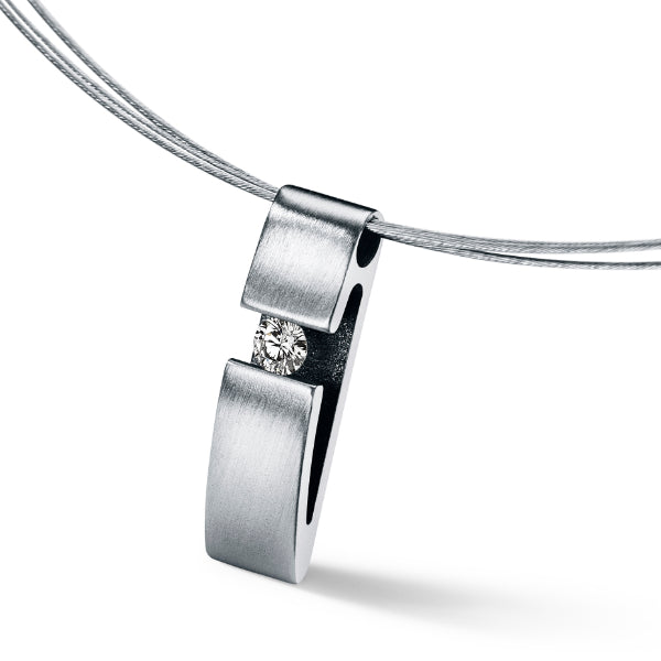 Diamantanhänger mit Brillant 0,06 ct., TW-VS, VICTORY DUCK Edelstahl