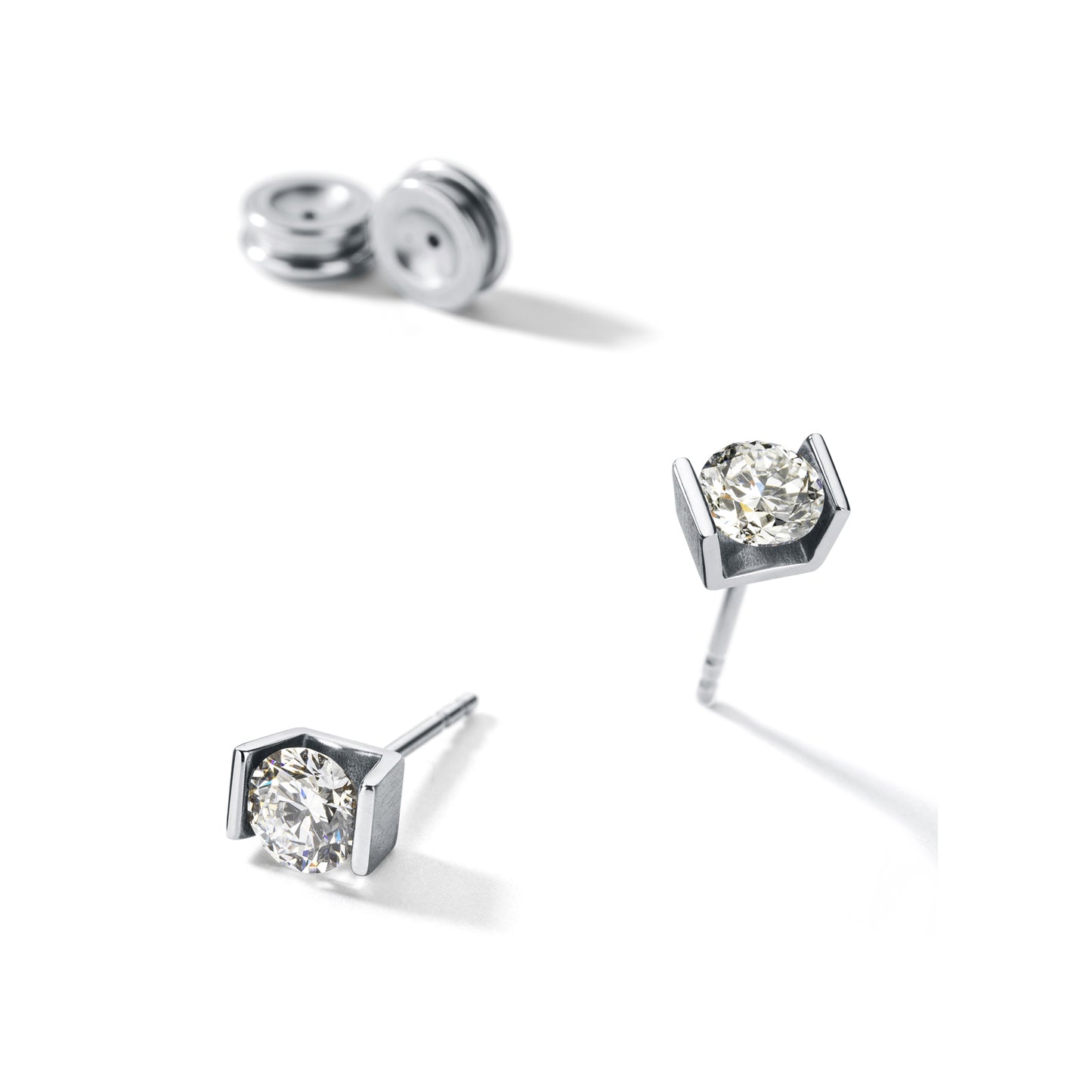 ONE Lab Diamond Ohrstecker, 2 x 0,5 ct, TW VS 2, Edelstahl (1 Paar) mit Humphrey Ohrpatent