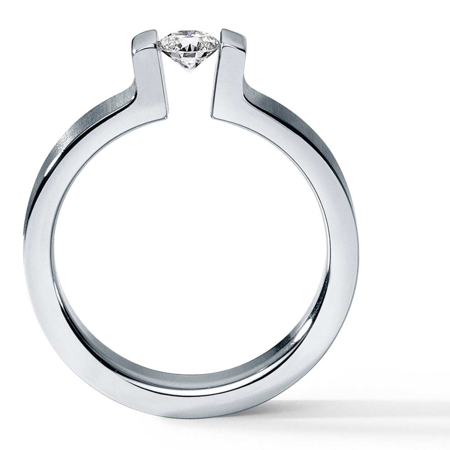 Diamantring mit Brillant 0,20 oder 0,25 ct. TW VS, VICTORY Edelstahl, Ringbreite 4,5 mm