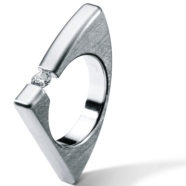 Diamantring mit Brilliant von 0,06 bis 0,25 ct. TW VS, ALPENHAI, Ringbreite 4,5 mm, Edelstahl