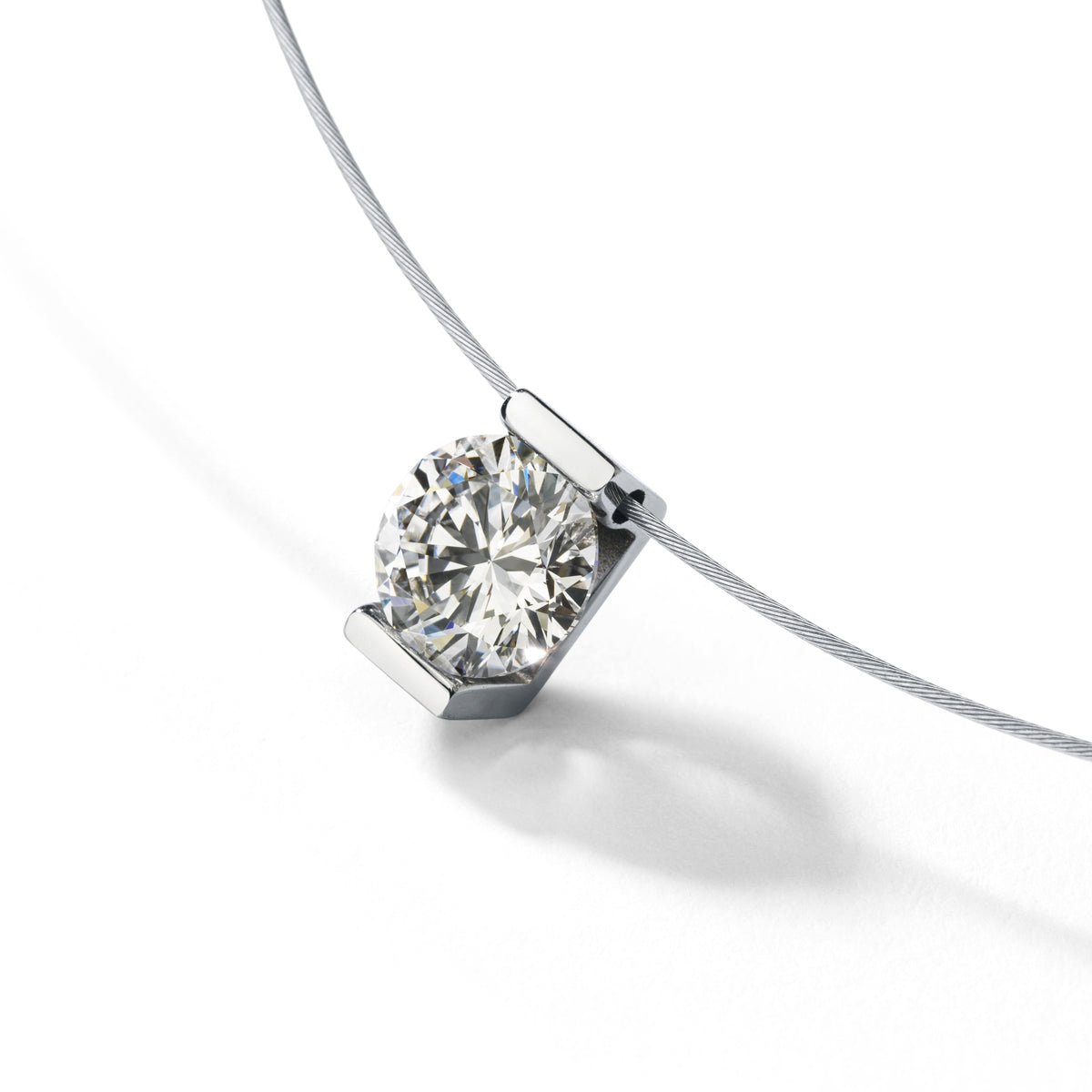 ONE Lab Diamondcollier 1,0 ct. TW VS 2, Edelstahl mit Seil 0,5 mm