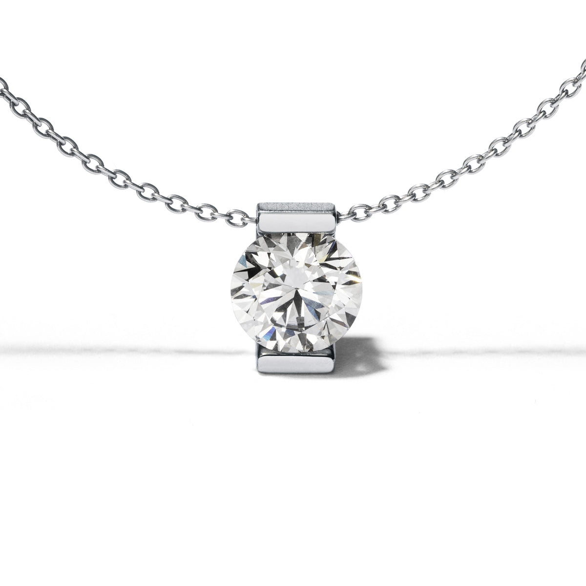ONE Lab Diamondcollier, 1,0 ct. TW VS 2, Edelstahl mit Ankerkette 0,9 mm