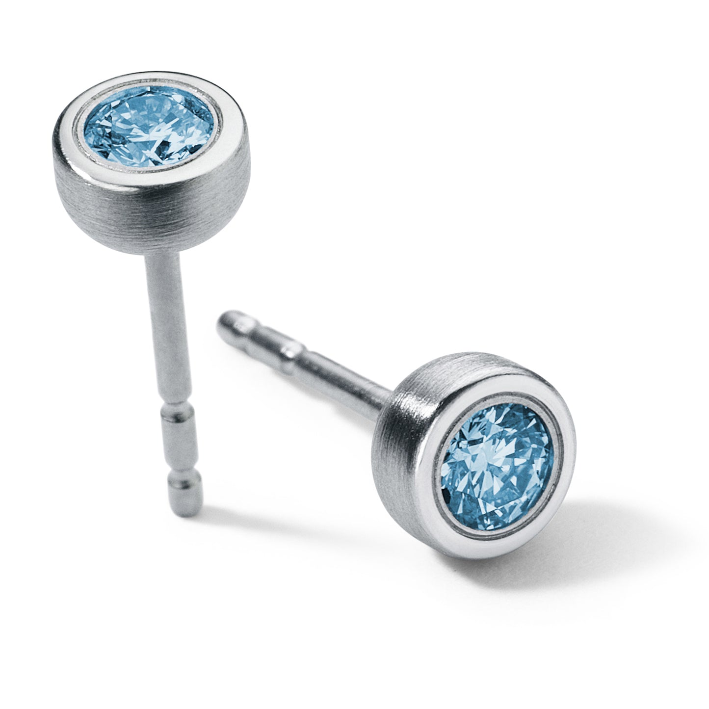 Farbedelsteinohrstecker mit 3 mm Farbedelsteinen, RUND, Edelstahl mit Humphrey Ohrpatent
