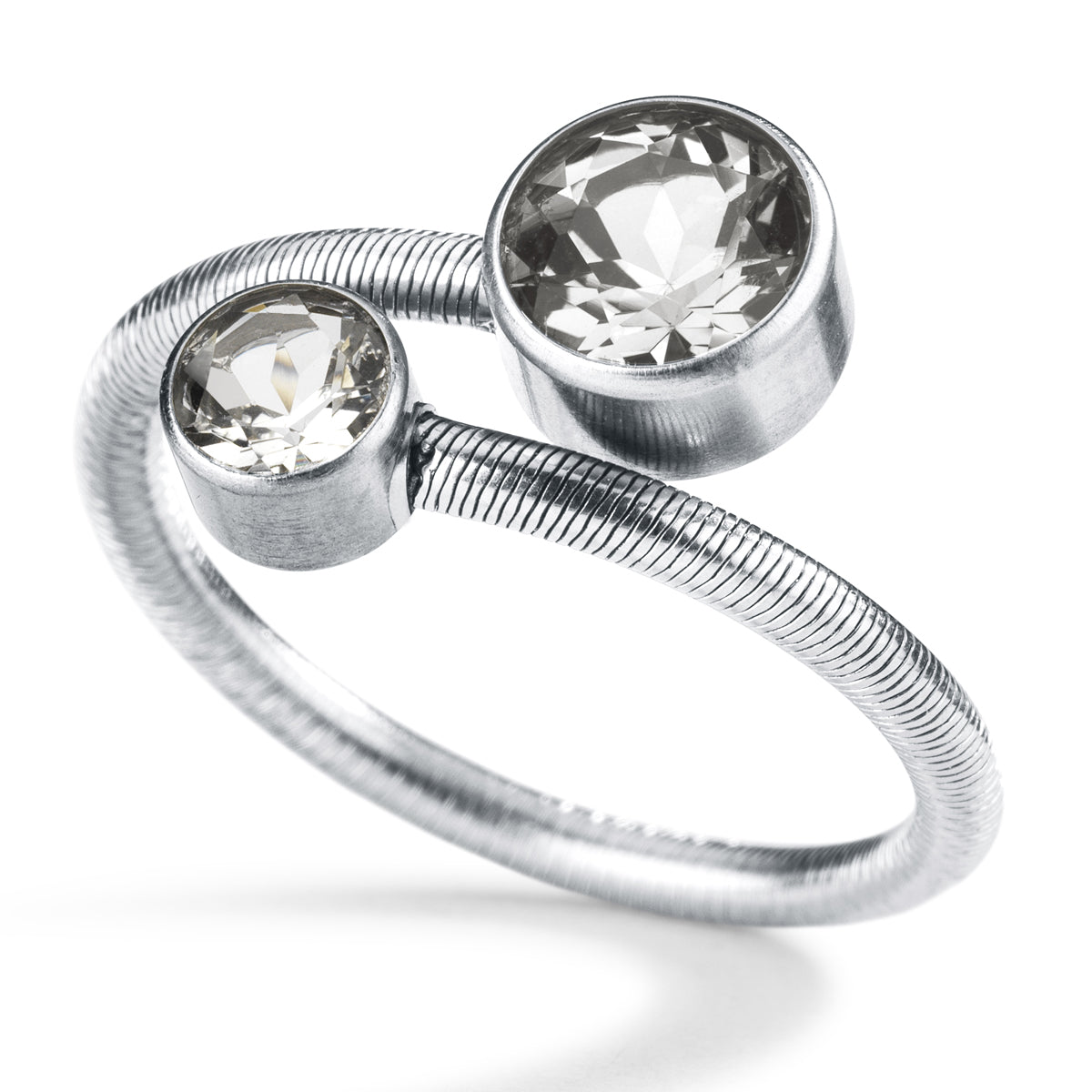 Farbsteinring TWISTER Edelstahl der sich dem Finger anpasst