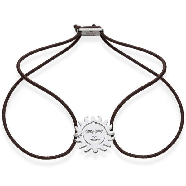 FORTUNA Armband, Sonne , Edelstahl, mit elastischem Textilband zum problemlosen an- und ausziehen