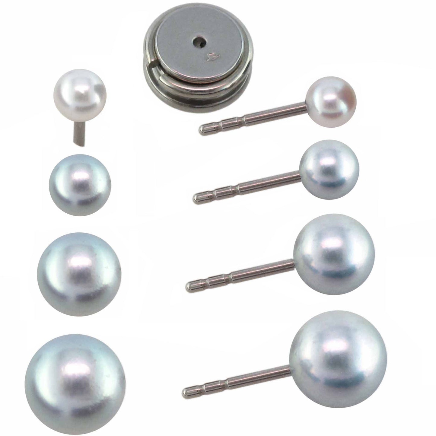 Perlohrstecker HUMPHREY mit Akoyaperlen, Edelstahl