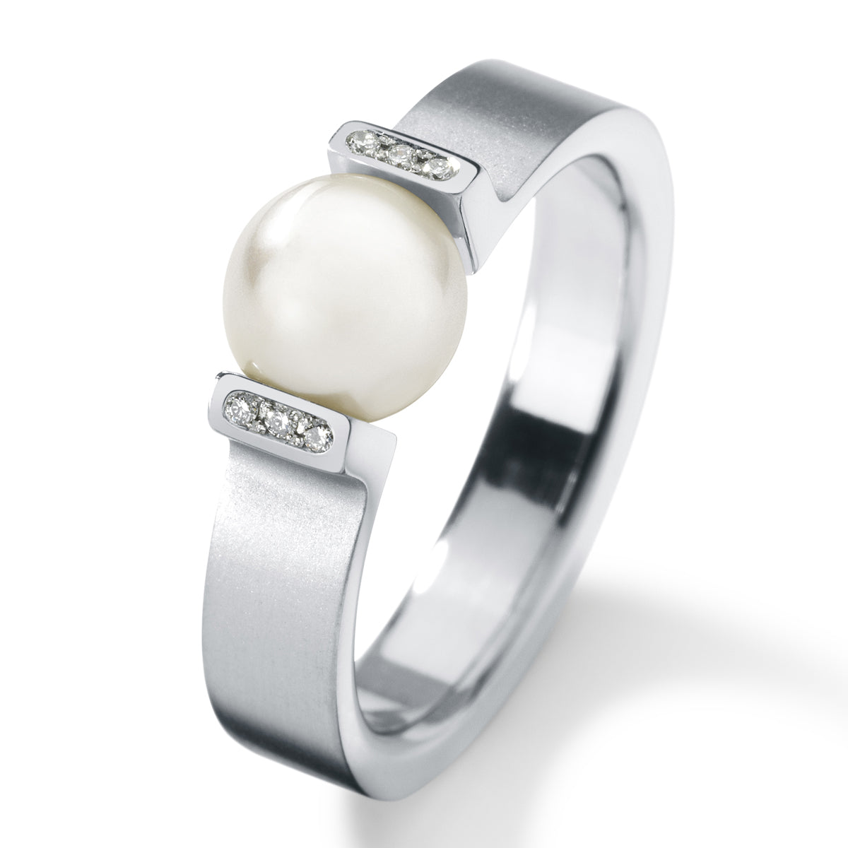 Perlring VICTORY Edelstahl 4,5 mm wahlweise mit 6 Brillanten