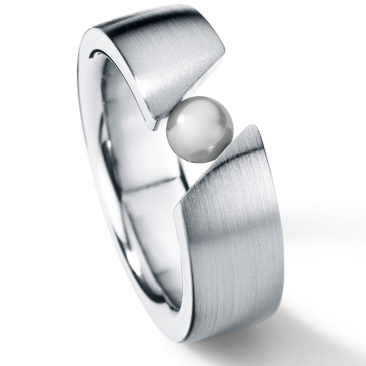 Perlring 7,0 mm breit, Edelstahl, Schräge Fassung