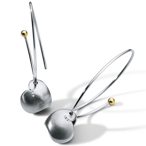 Diamantohrhänger, Brillanten TW VS, ALPENHERZ Edelstahl mit oder ohne Brillant