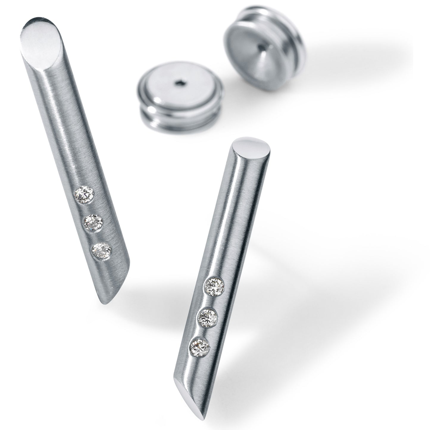 Diamantohrstecker mit Brillanten TW VS, verschiedene Ausführungen, PENDEL Edelstahl