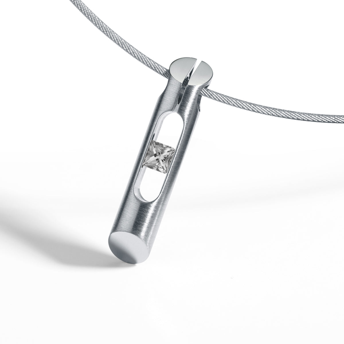 Farbedelsteinanhänger PENDEL Edelstahl ohne Collier