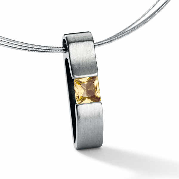 Farbedelsteinanhänger VICTORY DUCK Edelstahl ohne Collier