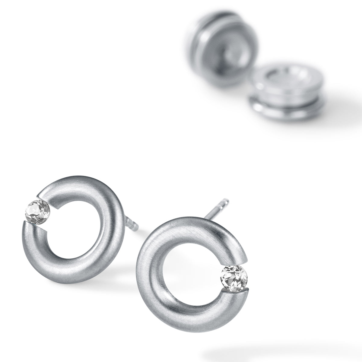 Farbedelsteinohrstecker RING, Edelstahl mit Humphrey Ohrpatent