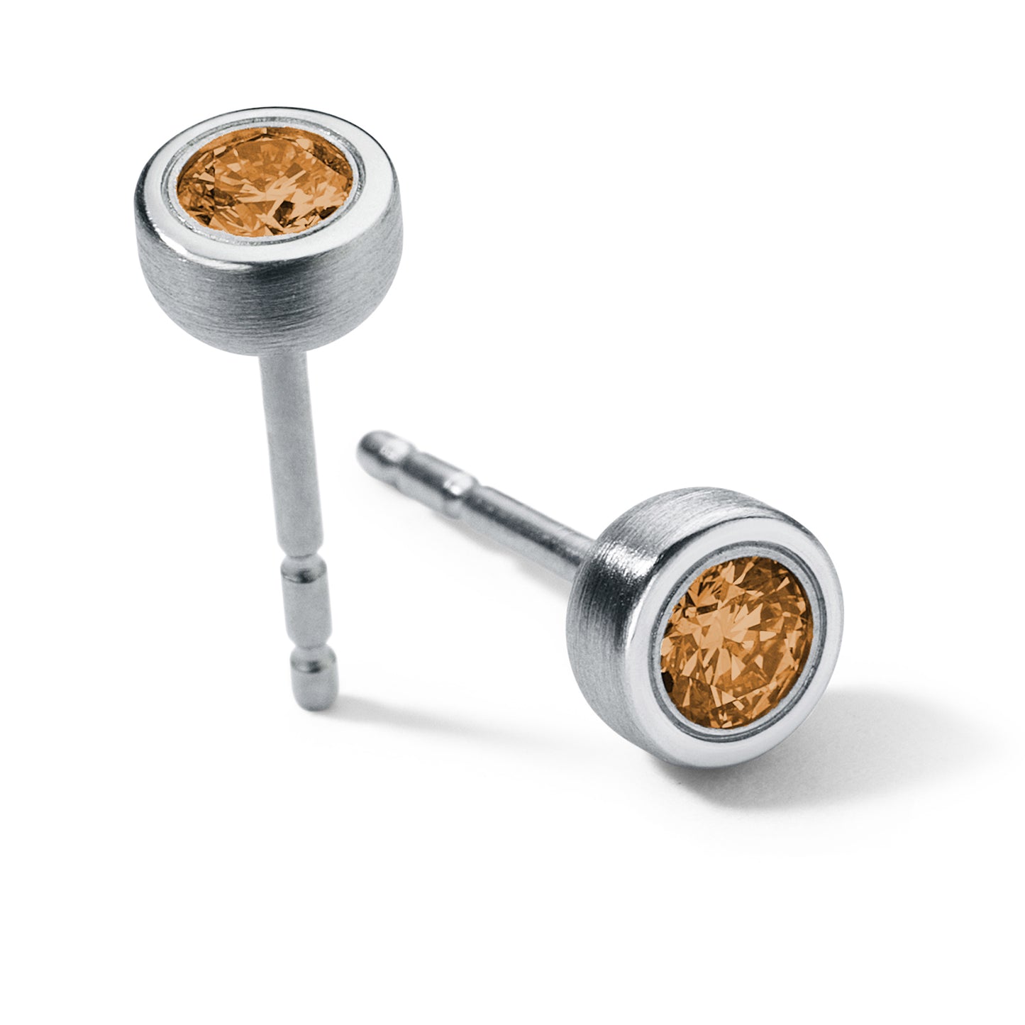 Farbedelsteinohrstecker mit 3 mm Farbedelsteinen, RUND, Edelstahl mit Humphrey Ohrpatent