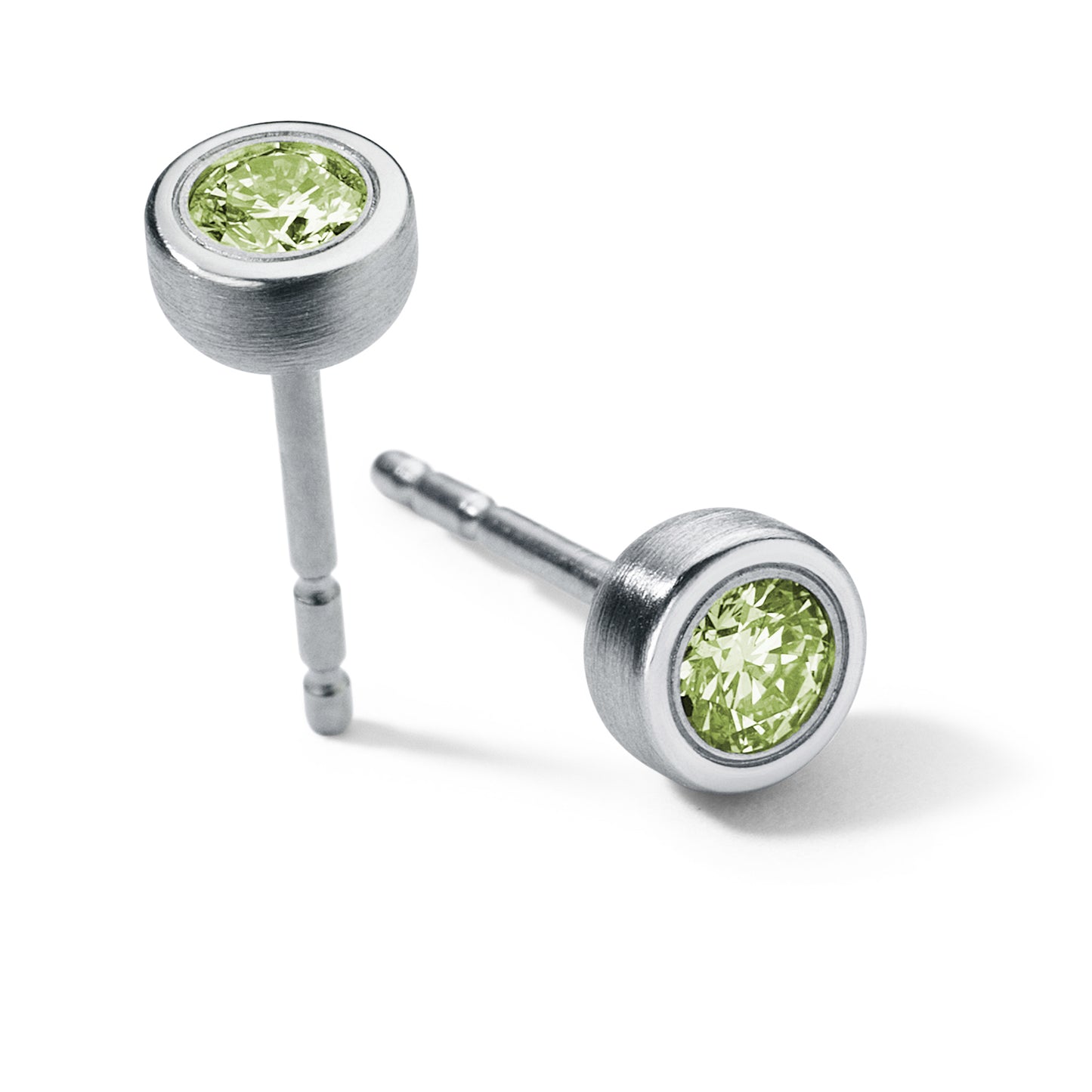 Farbedelsteinohrstecker mit 3 mm Farbedelsteinen, RUND, Edelstahl mit Humphrey Ohrpatent
