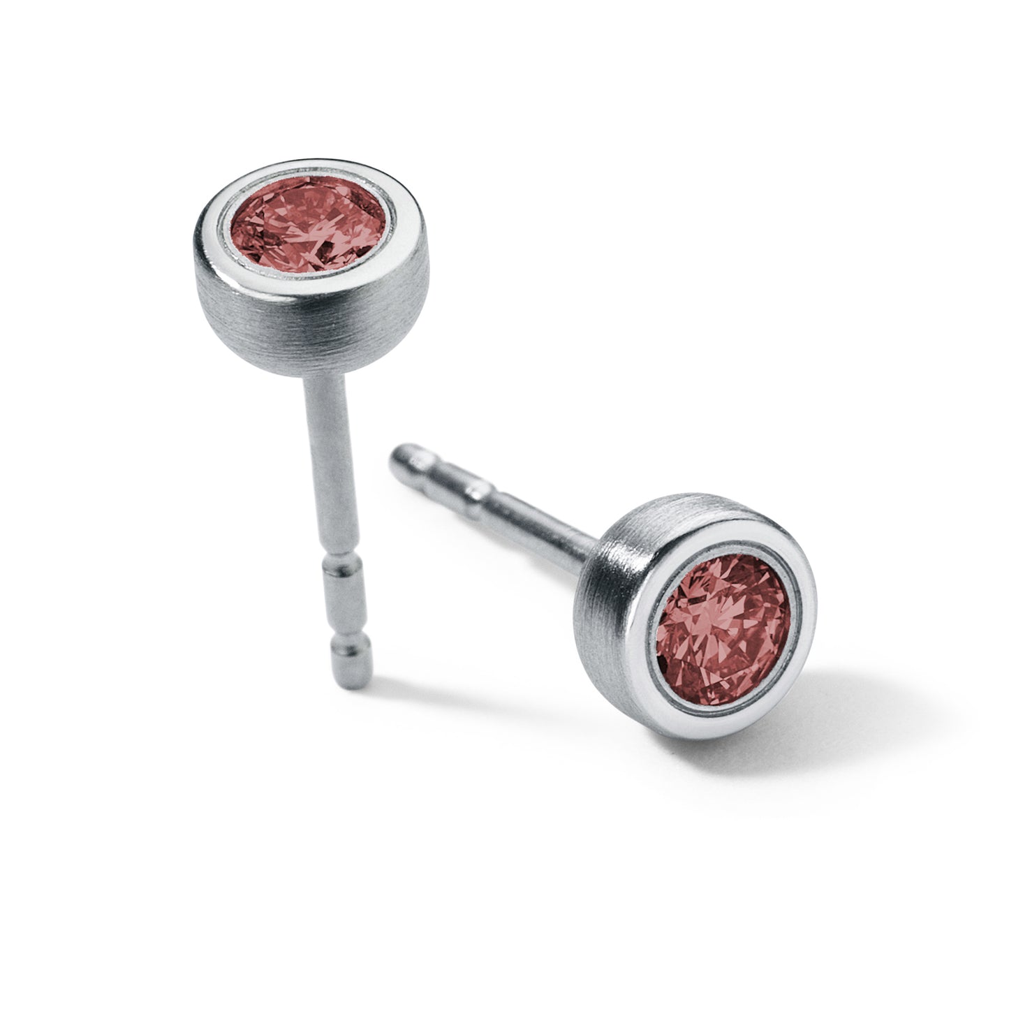 Farbedelsteinohrstecker mit 3 mm Farbedelsteinen, RUND, Edelstahl mit Humphrey Ohrpatent