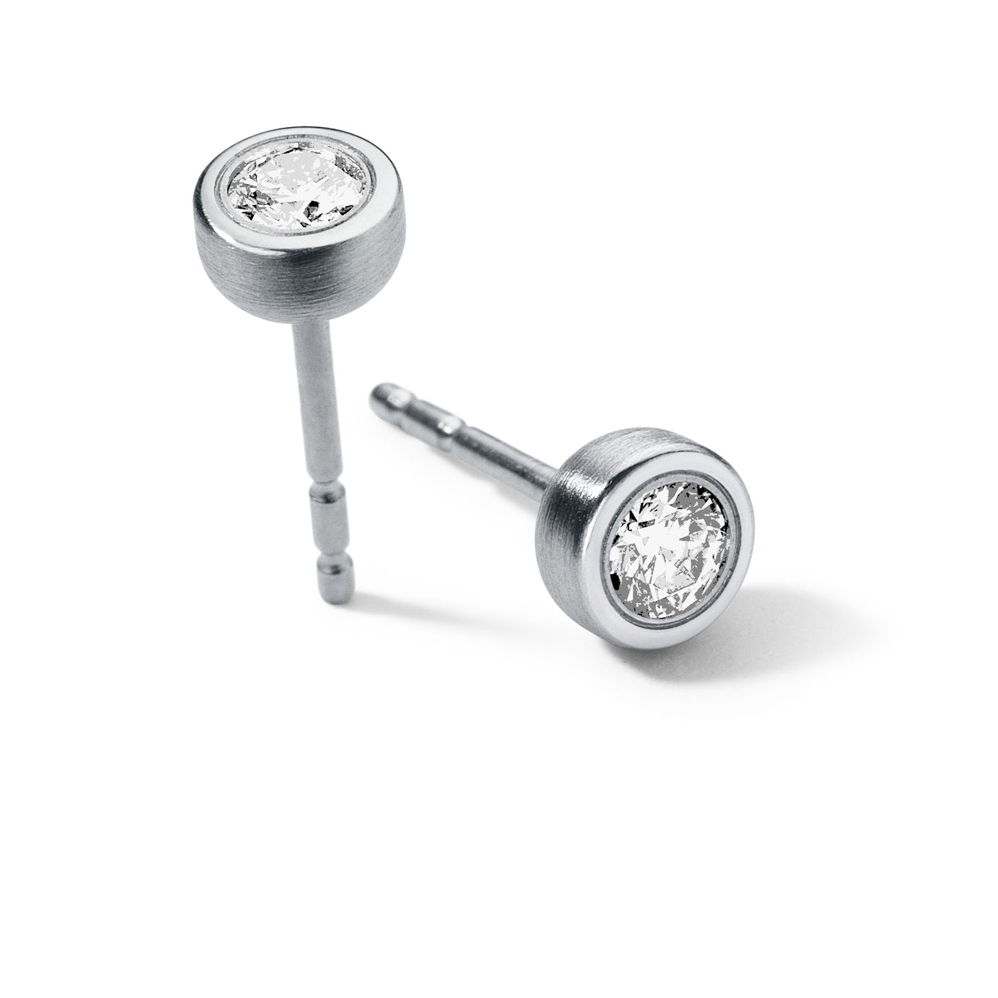 Farbedelsteinohrstecker mit 3 mm Farbedelsteinen, RUND, Edelstahl mit Humphrey Ohrpatent