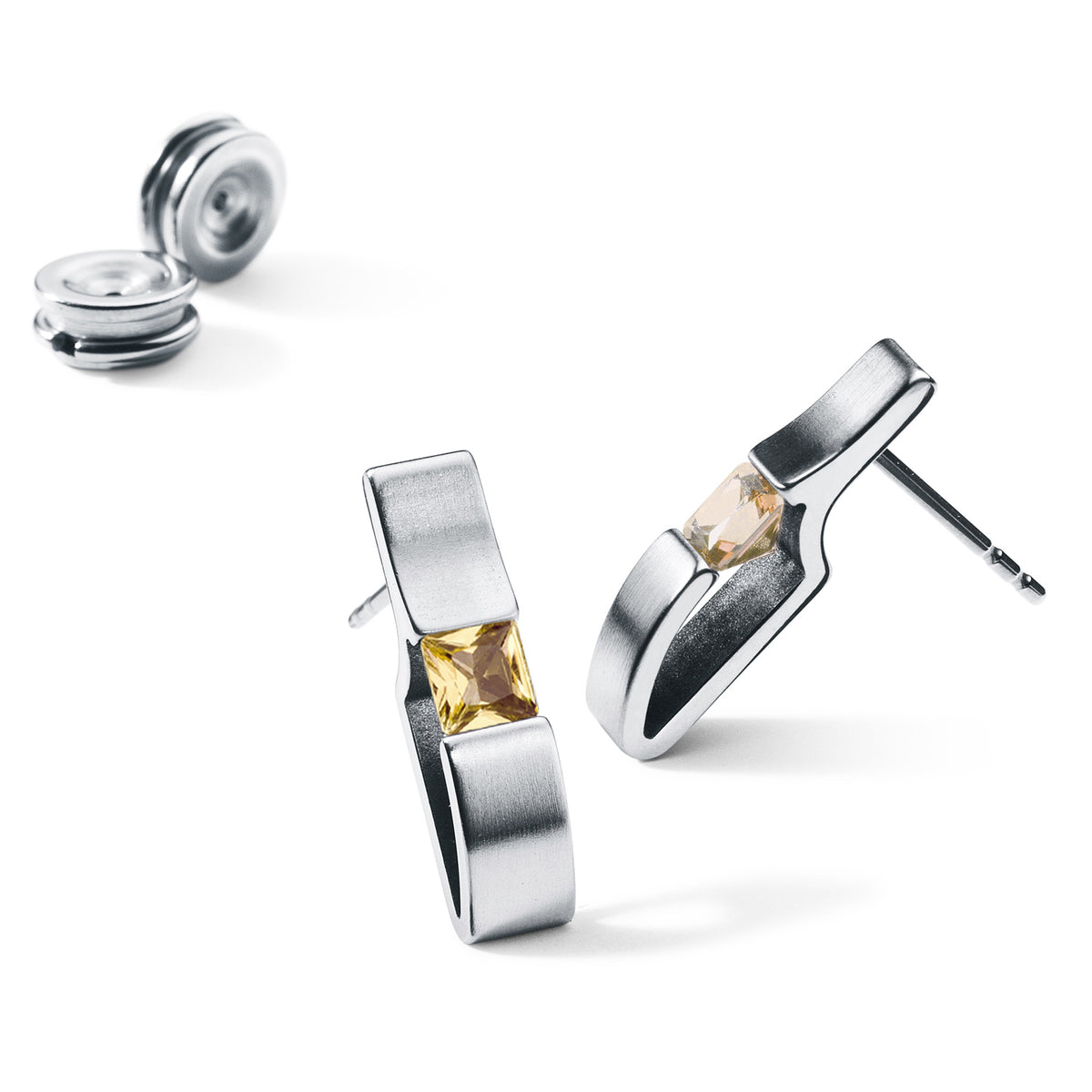 Farbedelsteinohrstecker VICTORY, Edelstahl mit Humphrey Ohrpatent