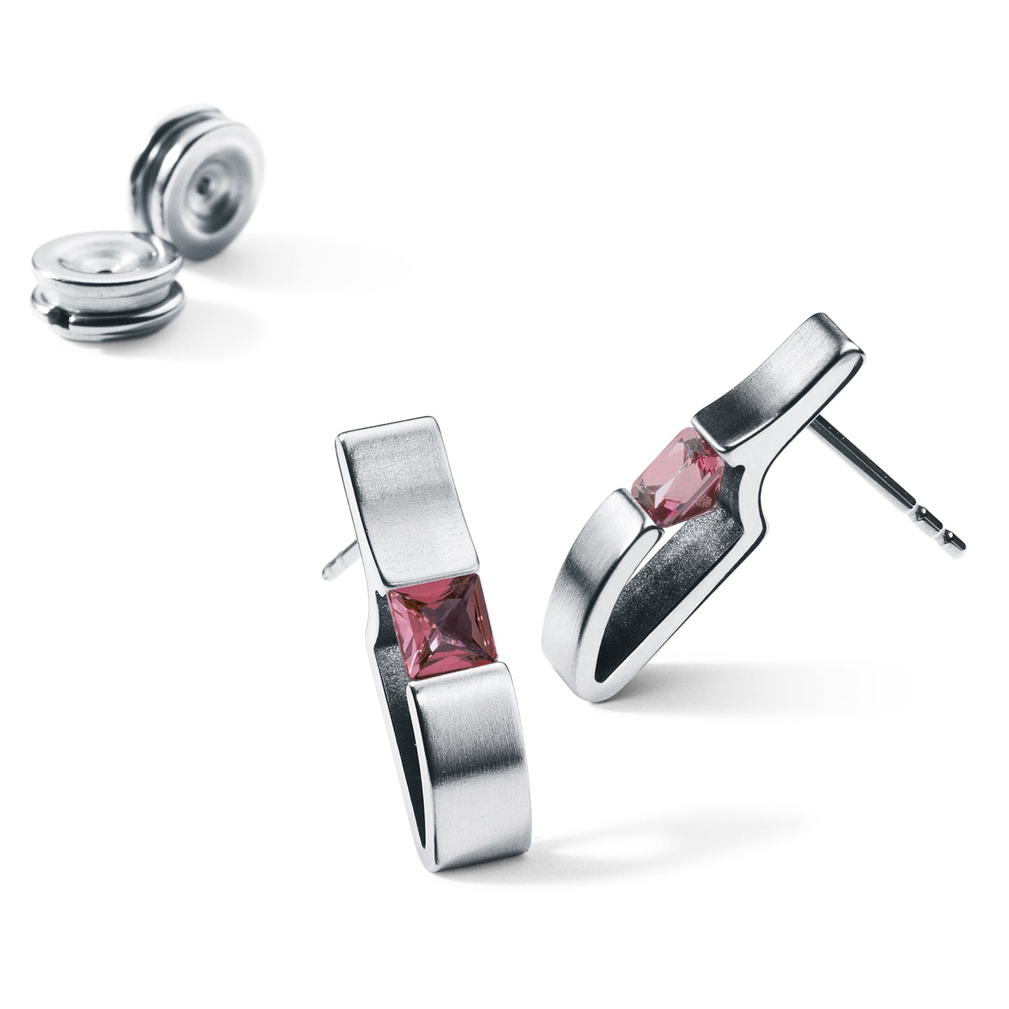 Farbedelsteinohrstecker VICTORY, Edelstahl mit Humphrey Ohrpatent