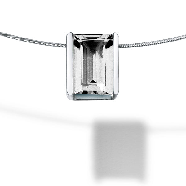 Farbedelsteincollier CUBE 7 x 5 mm auf Seil oder Ankerkette, Edelstahl