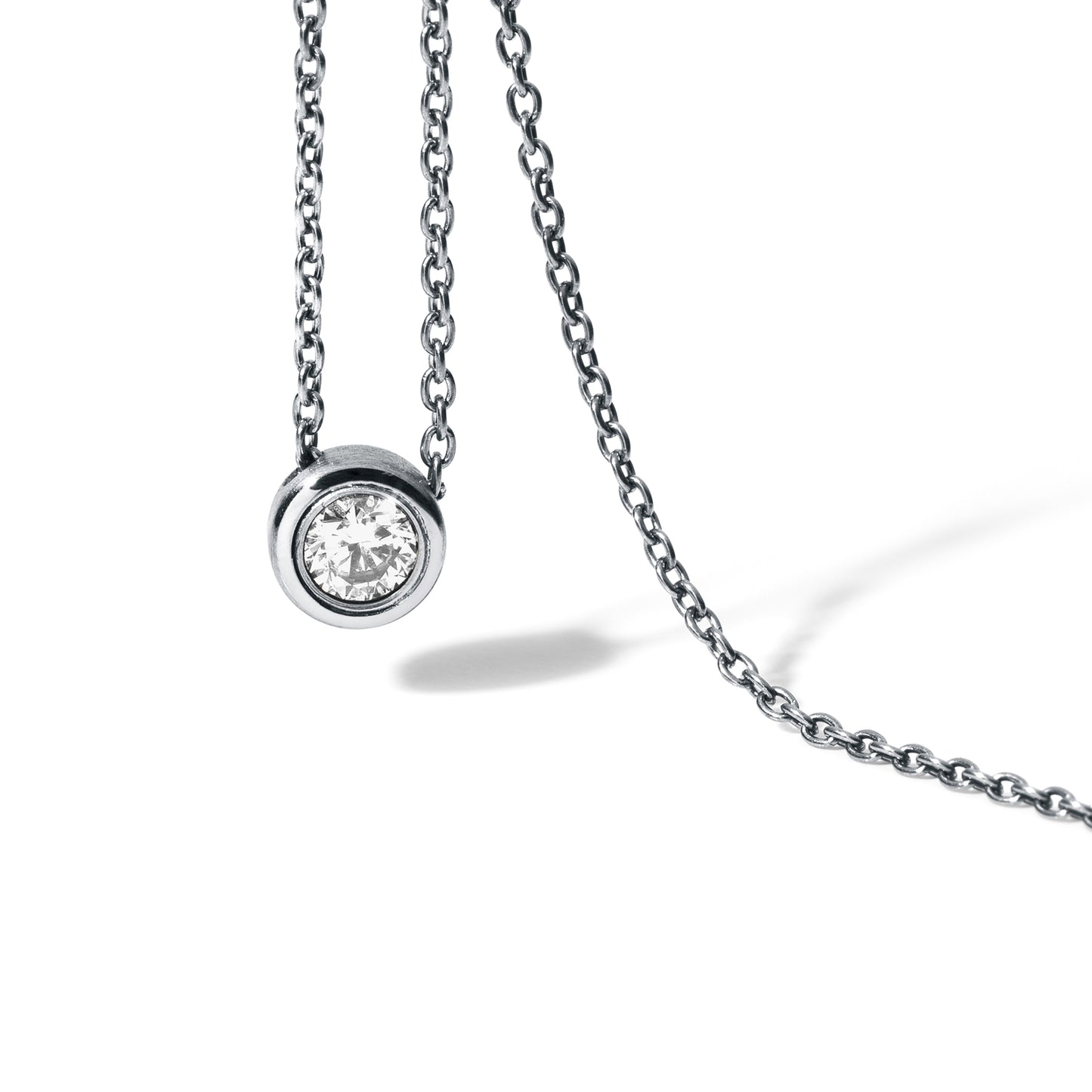 Farbedelsteincollier RUND auf Ankerkette, Edelstahl