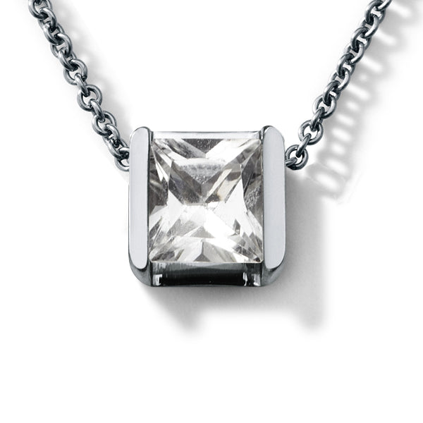 Farbedelsteincollier CUBE 5 mm, auf Seil oder Ankerkette, Edelstahl