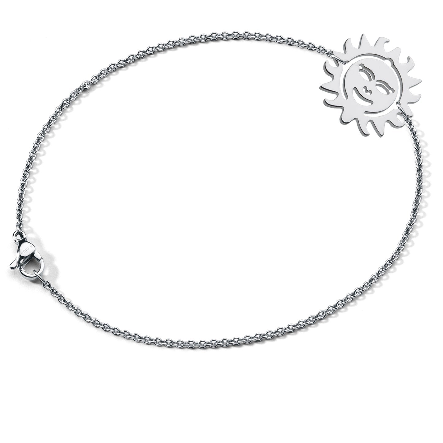 FORTUNA Armband, Sonne , Edelstahl, mit elastischem Textilband zum problemlosen an- und ausziehen