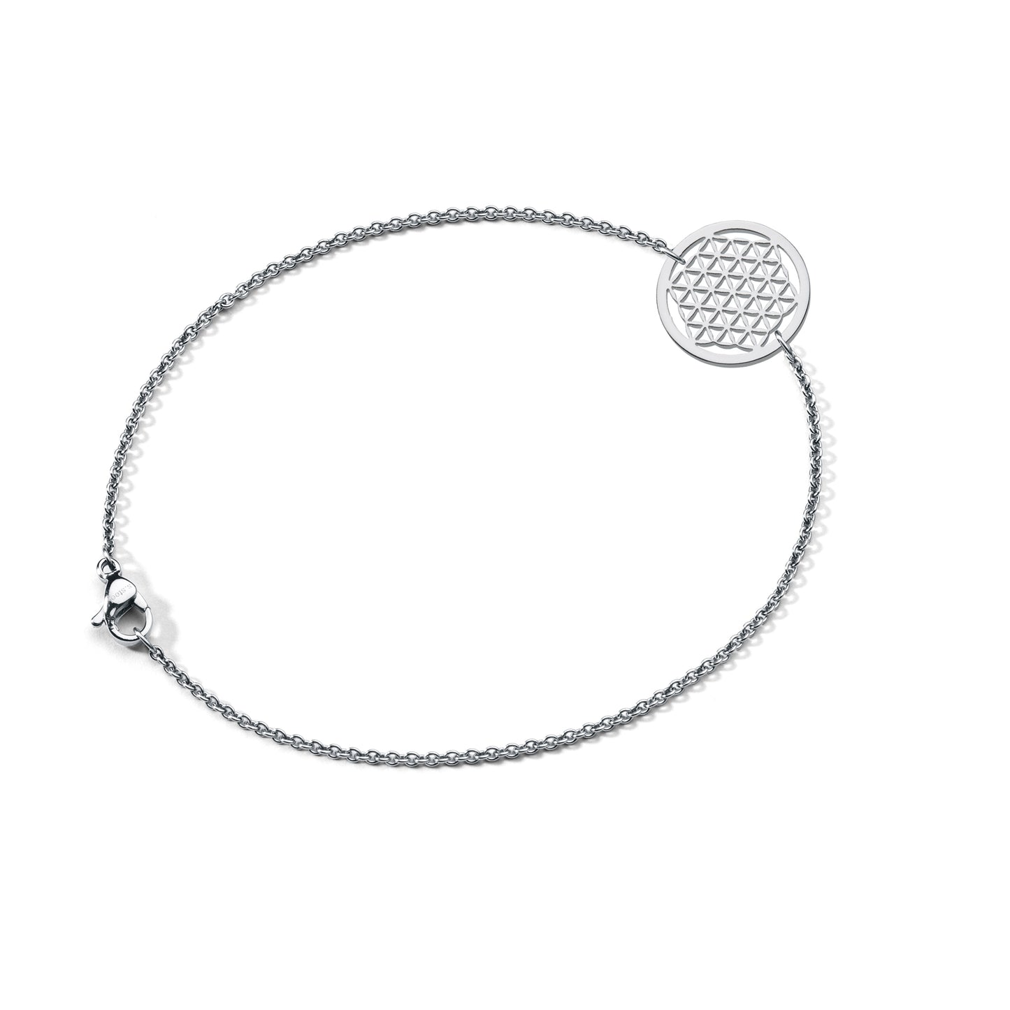 FORTUNA Armband - Blume des Lebens, Edelstahl, mit elastischem Textilband zum problemlosen an- und ausziehen