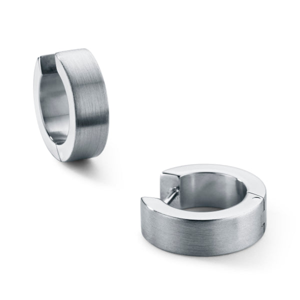 Diamantcreole, 2 x 0,03 ct. oder 10 x 0,01 ct. Brillanten TW VS, mit Scharnier, Edelstahl