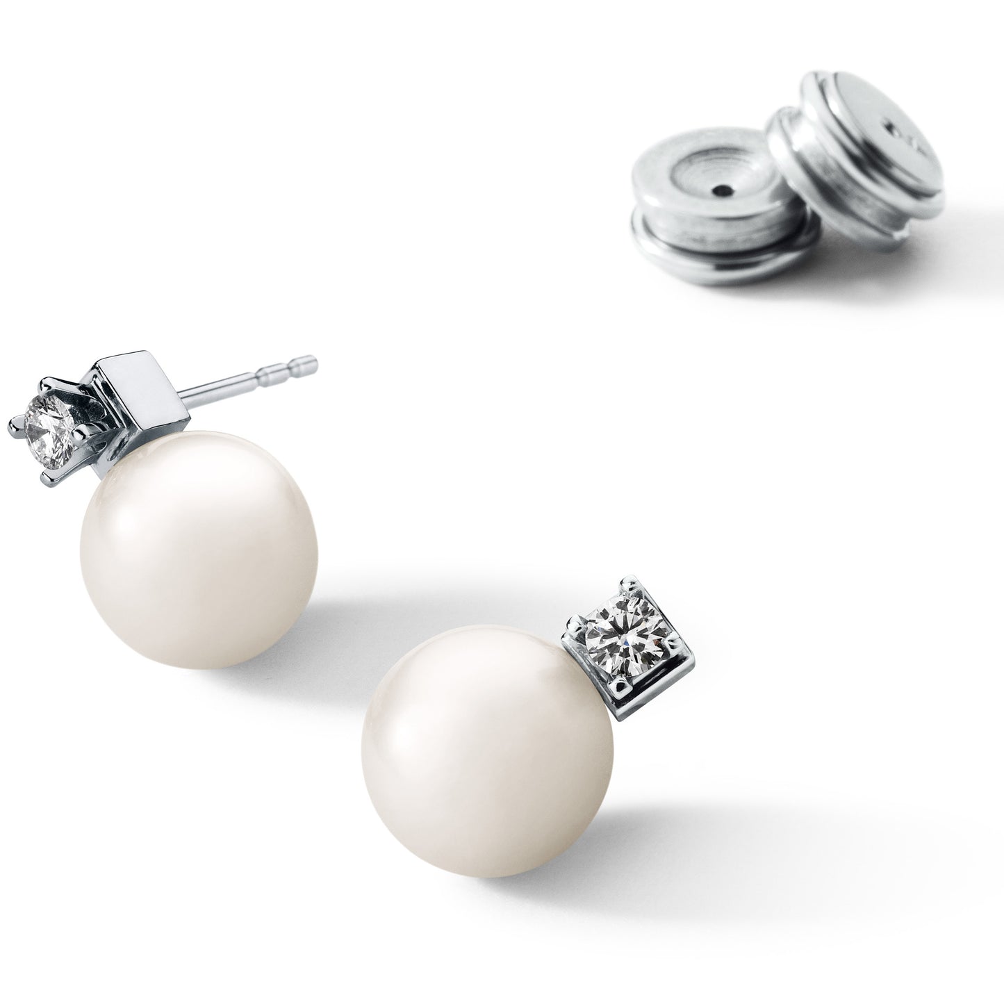 Perlohrstecker PRINCESS mit Brillant, Edelstahl