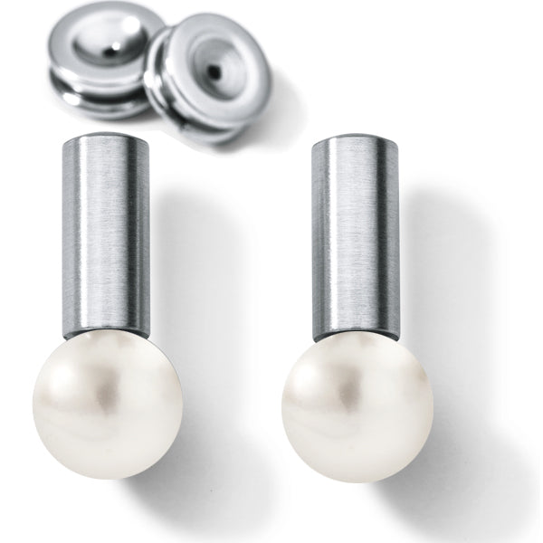 Perlohrstecker mit Akoyaperle, Edelstahl