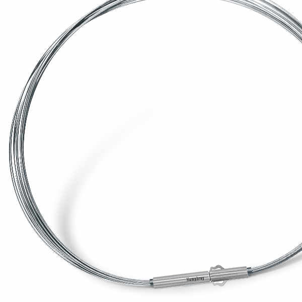 Edelstahlseil mit Druckknopfschließe Humphrey - Easyclasp, Doppelsicherheitsdrücker