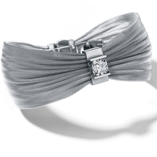 Armband Milanese mit ONE Carat Lab diamond Cushion Cut