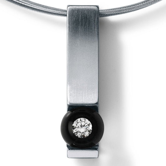 Diamantanhänger DIAMONDS IN GLASS, Brillant 0,03 oder 0,06 ct. TW-VS, Kugel 8 mm