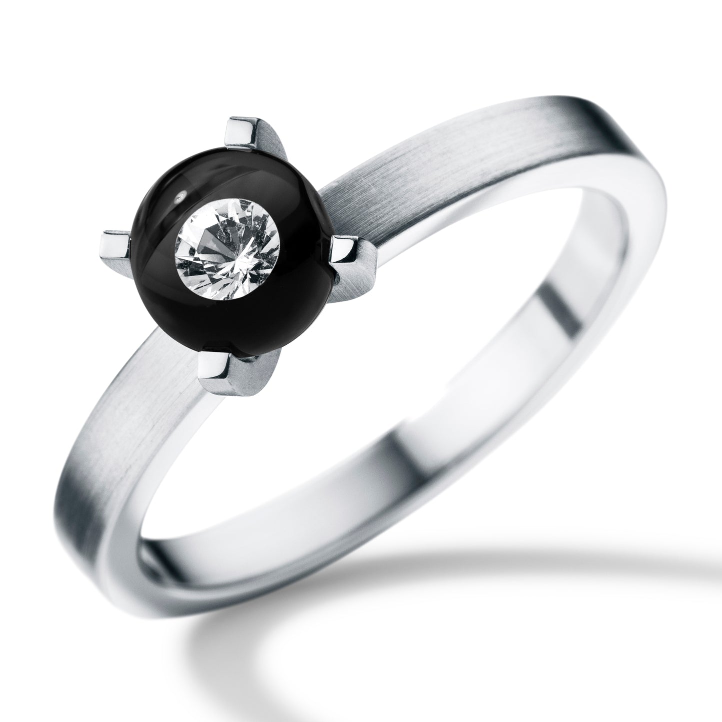 Diamantring mit Brillant 0,03 TW VS, DIAMOND IN GLASS