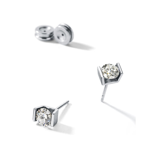 ONE Lab Diamond Ohrstecker, 2 x 0,5 ct, TW VS 2, Edelstahl (1 Paar) mit Humphrey Ohrpatent