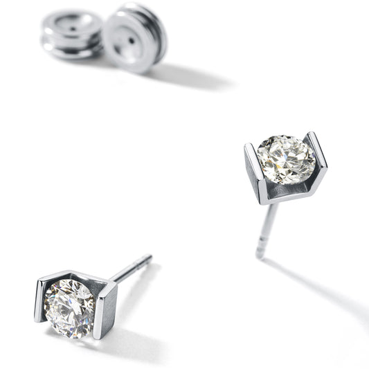 ONE Lab Diamond Ohrstecker    2 x 1,0 ct, TW VS 2, Edelstahl (1 Paar) mit Humphrey Ohrpatent (Kopie)