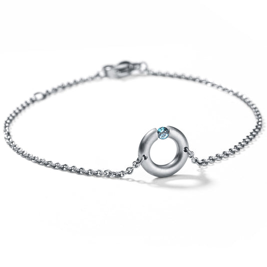 Farbsteinarmband mit Farbedelstein, R10, Edelstahl Ankerkette 1,5 mm
