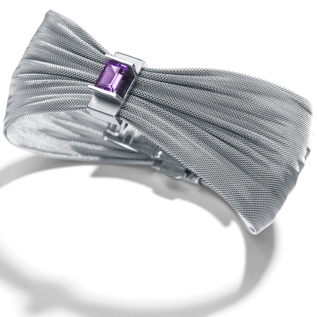 Armband Milanese mit Farbedelstein