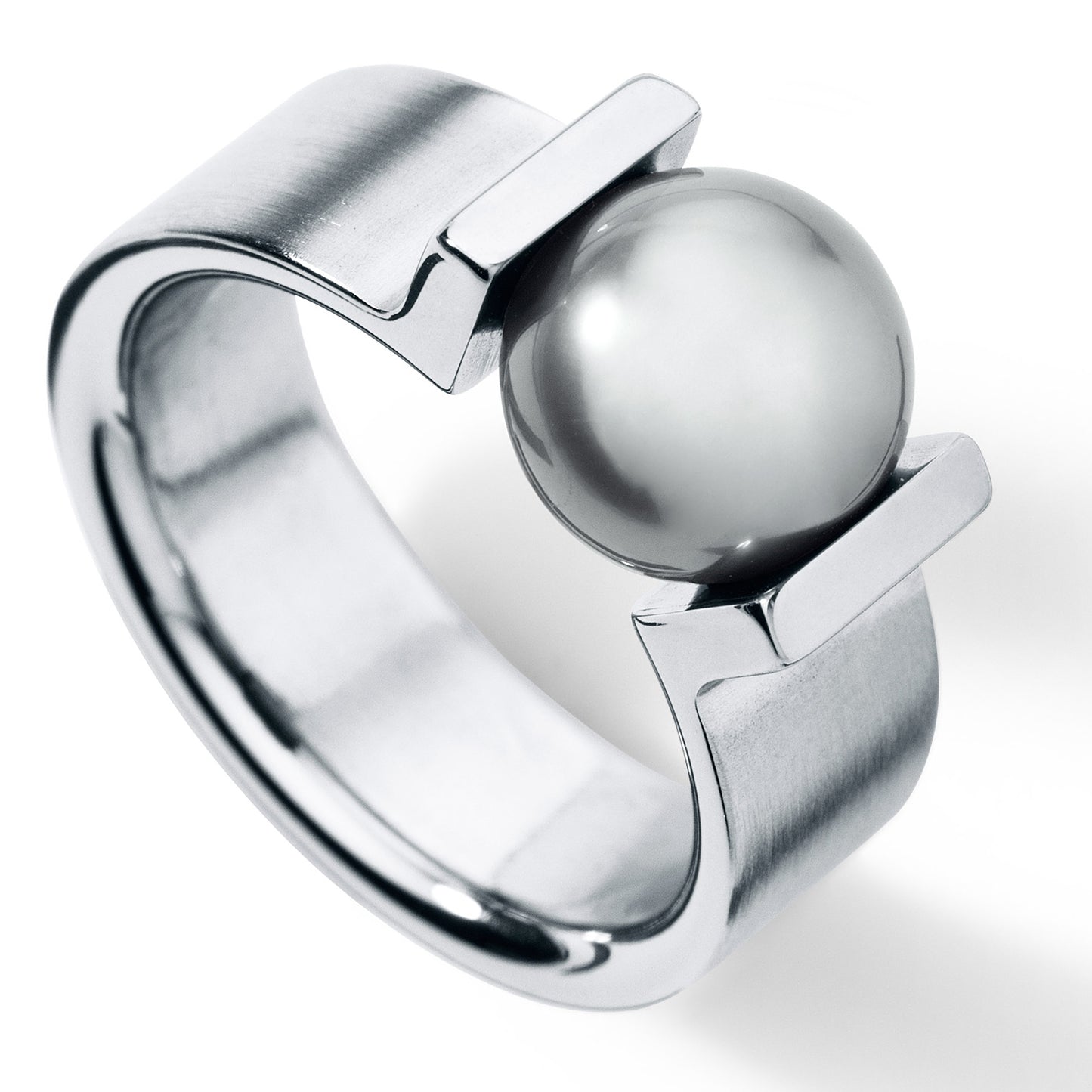 Perlring VICTORY Edelstahl mm mit Tahitiperle, wahlweise mit 10