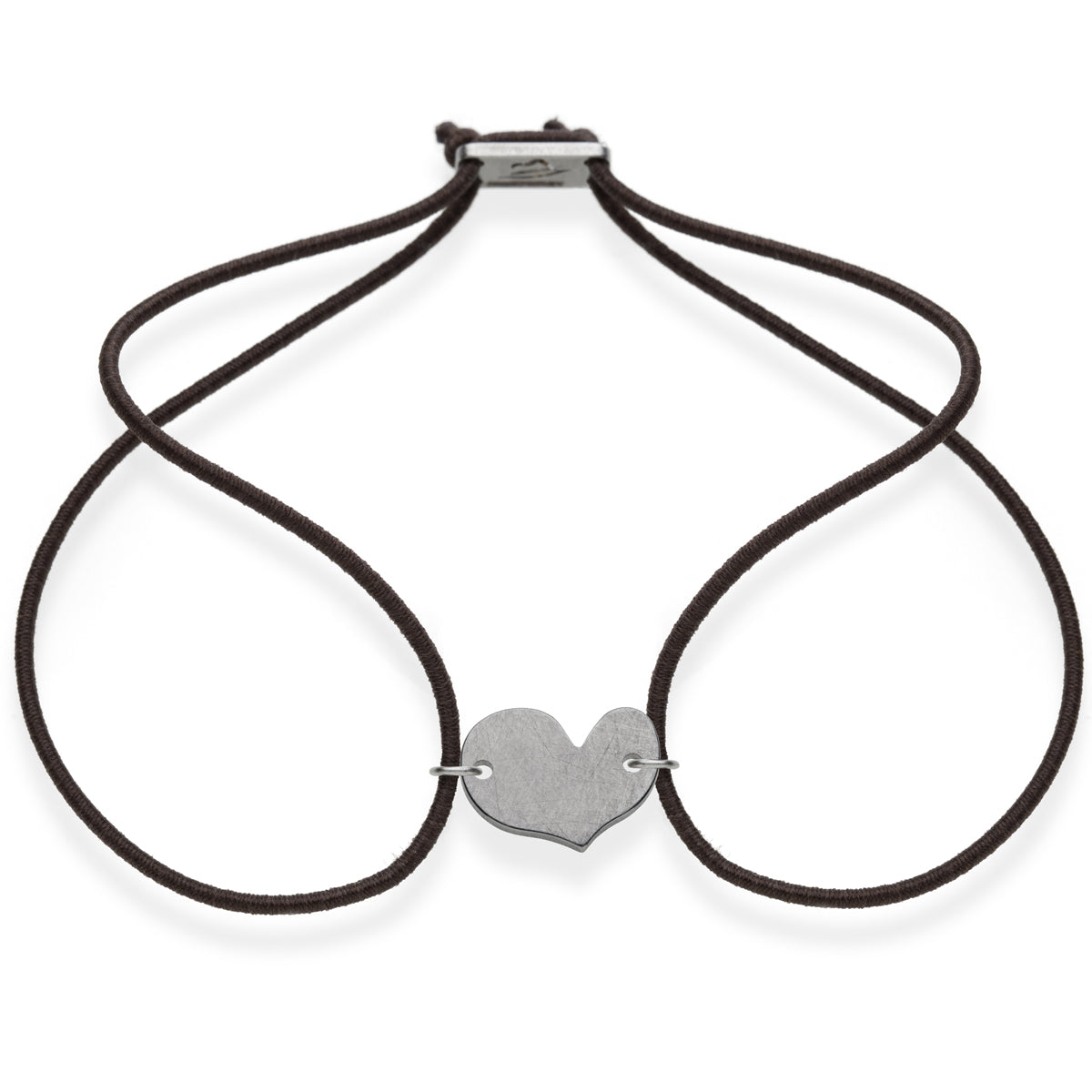 FORTUNA Armband - Herz, Edelstahl, mit elastischem Textilband zum problemlosen an- und ausziehen