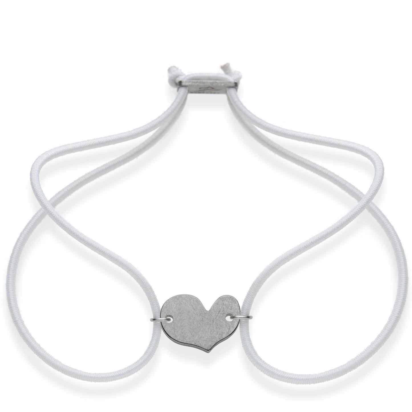 FORTUNA Armband - Herz, Edelstahl, mit elastischem Textilband zum problemlosen an- und ausziehen